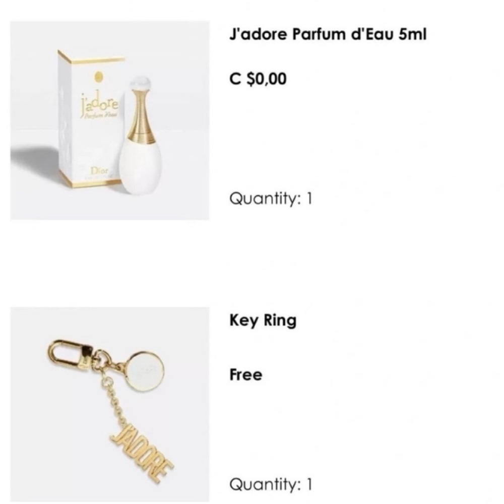 Dior J'adore Logo Keychain Charm - Picture 2 of 9